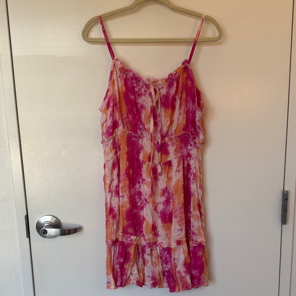Indulge Pink and Orange Tie-Dye Dress